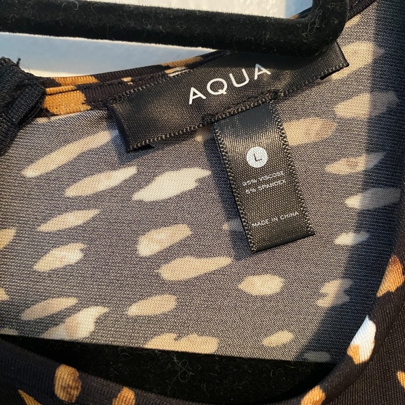 AQUA Animal Print Body-con Wrap Mini Dress NWT - Picture 3 of 5